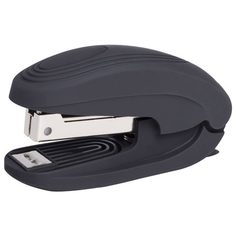 Степлер эргономичный BRAUBERG "Komfort", SOFT TOUCH, №10, до 12 листов, черный, 226841