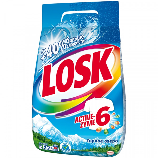 Стиральный порошок LOSK (Лоск) автомат 2,7кг "Горное озеро", ш/к3793