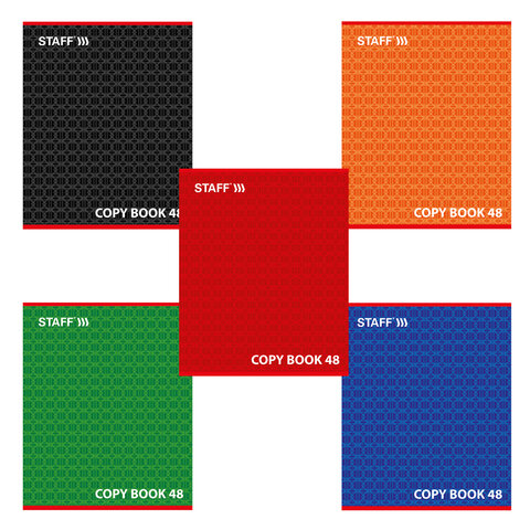 Тетрадь 48л. линия STAFF, офсет №2, 60 г/м2, обложка мелованный картон, "Конструктив" (5 видов)