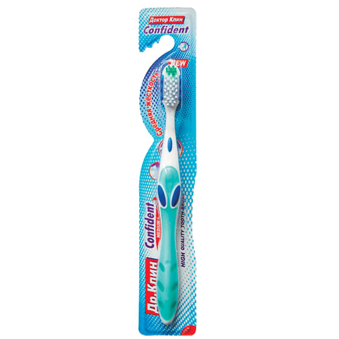Зубная щетка DR.CLEAN "Confident" (Доктор Клин, Конфидент), средняя, YGIR-158