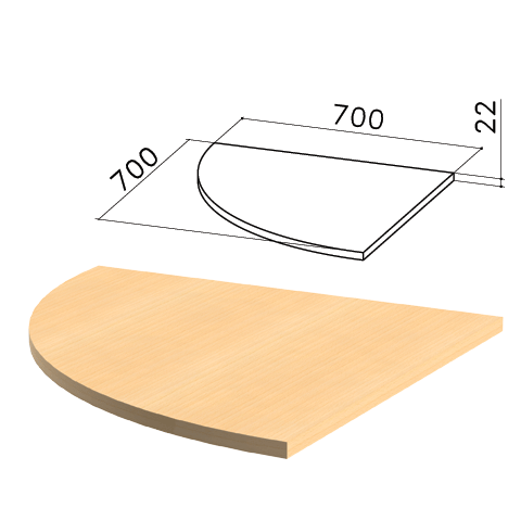 Стол приставной угловой "Монолит" (ш700*г700*в750 мм),  цв.бук