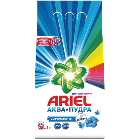 Стиральный порошок ARIEL (Ариэль) автомат  3кг Color, "Ленор Эффект", ш/к1413