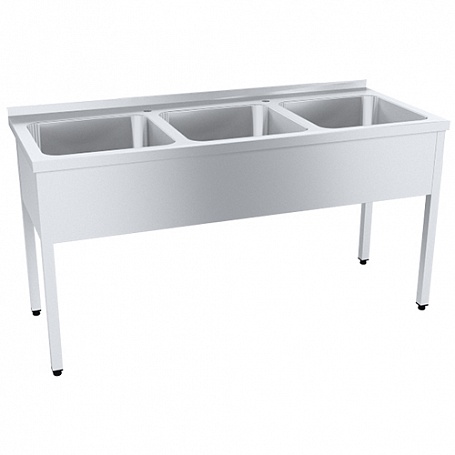 Ванна моечная цельнотянутая ПРОФИ НТ ВМОцб3-500ПНТс бортом 1700х700х870-890 мм, (емкость 500х500х300