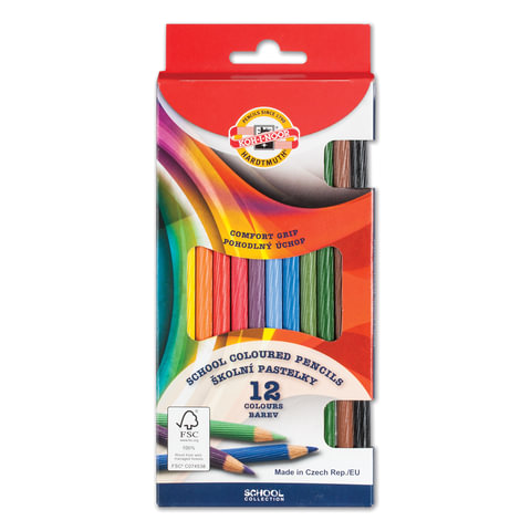 Карандаши цветные KOH-I-NOOR 12цв., круглое сеч.корп, грифель 3,2мм, заточ, карт.упак, европодв,2112 Карандаши цветные KOH-I-NOOR 12цв., круглое сеч.корп, грифель 3,2мм, заточ, карт.упак, европодв,2112