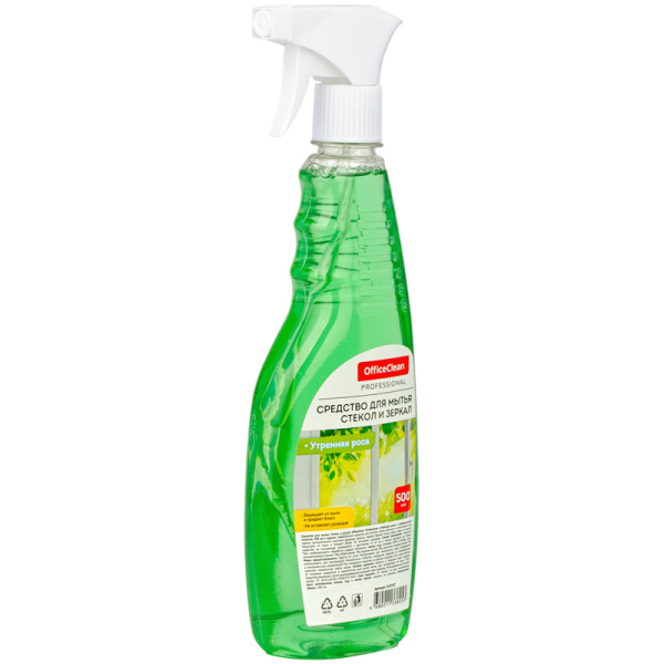 Средство для мытья стекол и зеркал OfficeClean "Утренняя роса" с изопропиловым спиртом, 500мл, с кур