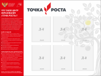 Стенд "Точка роста" с 6 карманами А4, 1,2х0,9м, пластик ПВХ 5мм