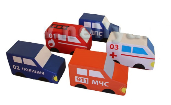 Мягкие игровые модули "Машины" (МЧС).55*30*25см