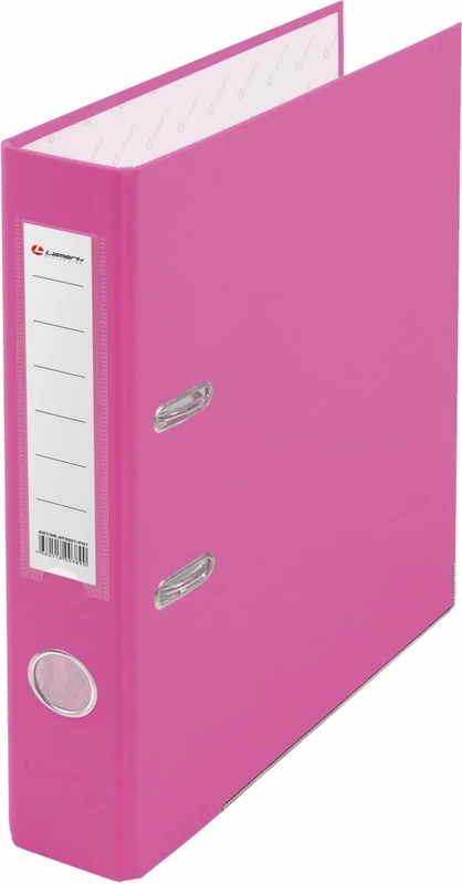 Папка-регистратор Lamark PP 50мм розовая, метал.окантовка/карман, собранный, 