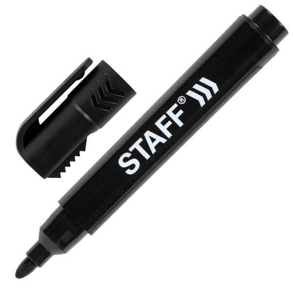 Маркер перманентный с колпачком для вскрытия коробок STAFF "Basic" LOGISTIC PM-150, ЧЕРНЫЙ, 3 мм, 15