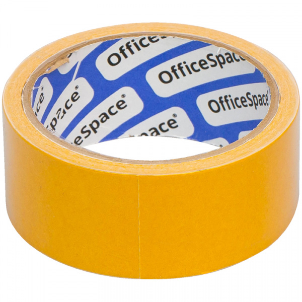 Клейкая лента двусторонняя 38мм*10м, полипропиленовая основа, OfficeSpace