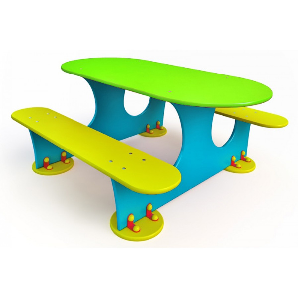 Стол детский "Овальный", 2-7 лет, влагостойкая фанера, общая высота 600мм