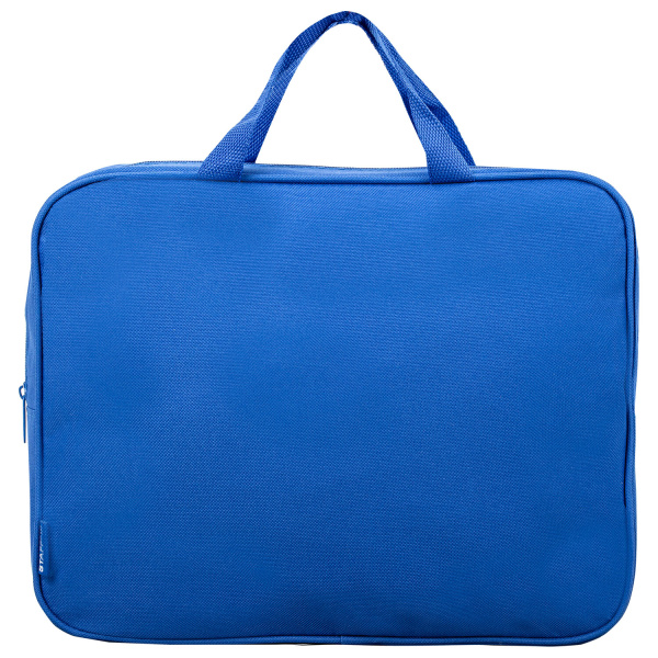 Папка на молнии с ручками STAFF EVERYDAY, А4, ширина 80мм, полиэстер, синяя, 270740