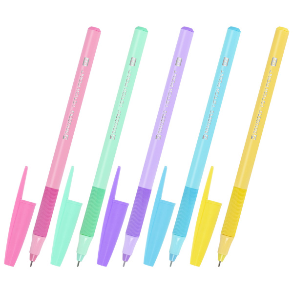 Ручка шариковая BRAUBERG "i-STICK POINT PASTEL",СИНЯЯ, корпус ассорти, линия письма 0,35 мм, 144023