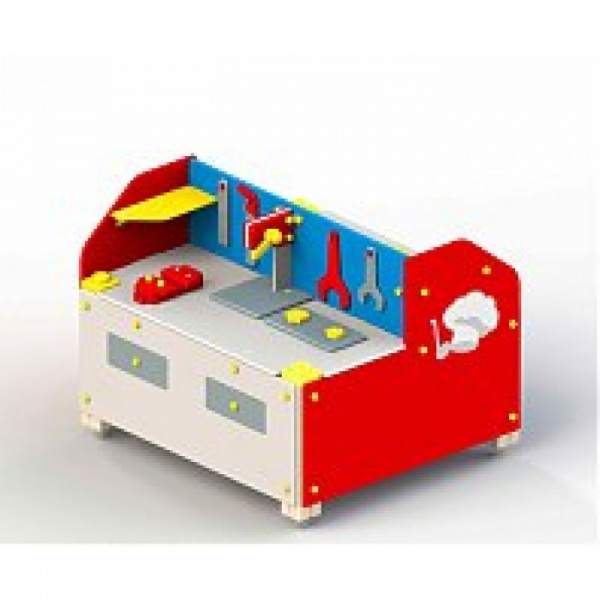 Мастерская-кухня, от 2 лет, деревянный брус, 1130х1045 мм, Н=875 мм