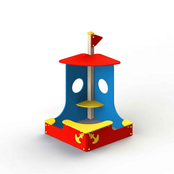 Песочница «Катерок» 1355 х 1355 x 1850 мм