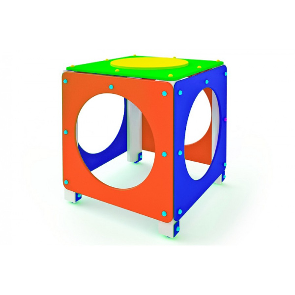 Домик "Куб", 2-7 лет, влагостойкая фанера, общая высота 930мм