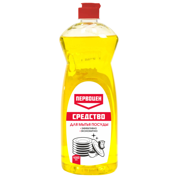 Средство для мытья посуды 1 л, ПЕРВОЦЕН "Лимон", РЕНЕССАНС КОСМЕТИК, МИНПРОМТОРГ, 3246