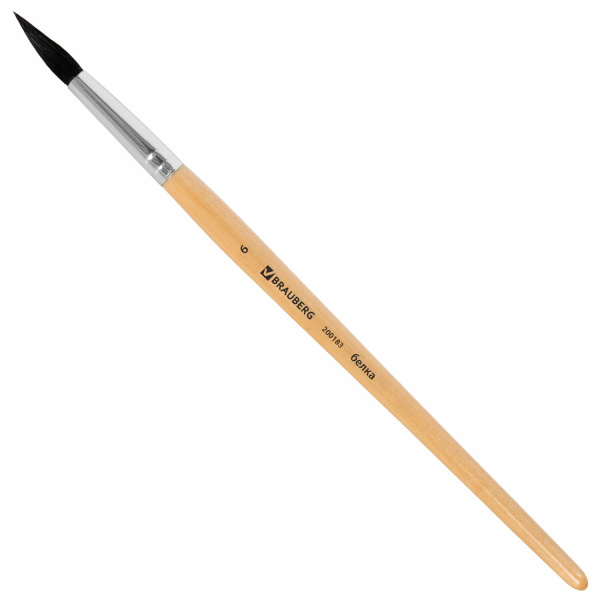 Кисть BRAUBERG белка, круглая, №6, 200183