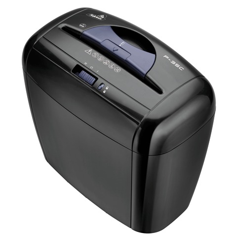 Уничтожитель FELLOWES P-35С для 1 чел., фрагменты 3,9*40мм, перераб. скобы, пл. карты FS-32136