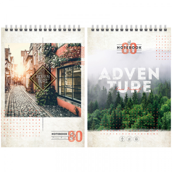Блокнот А5 80л. на гребне ArtSpace "Путешествия. Adventure", твердая подложка