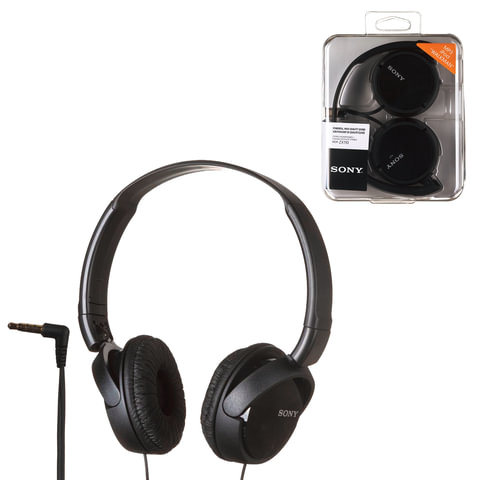 Наушники SONY MDR-ZX110, проводные, 1,2 м, стерео, полноразмерные с оголовьем, черные, MDRZX110B.AE