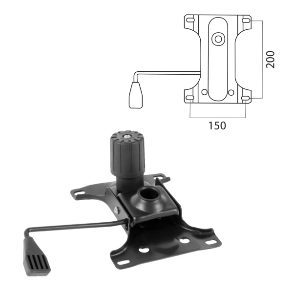 Механизм качания для кресла, Топ-ган, межцентровое расстояние крепежа 150х200мм., JW-G008, 531482 Механизм качания для кресла, Топ-ган, межцентровое расстояние крепежа 150х200мм., JW-G008, 531482