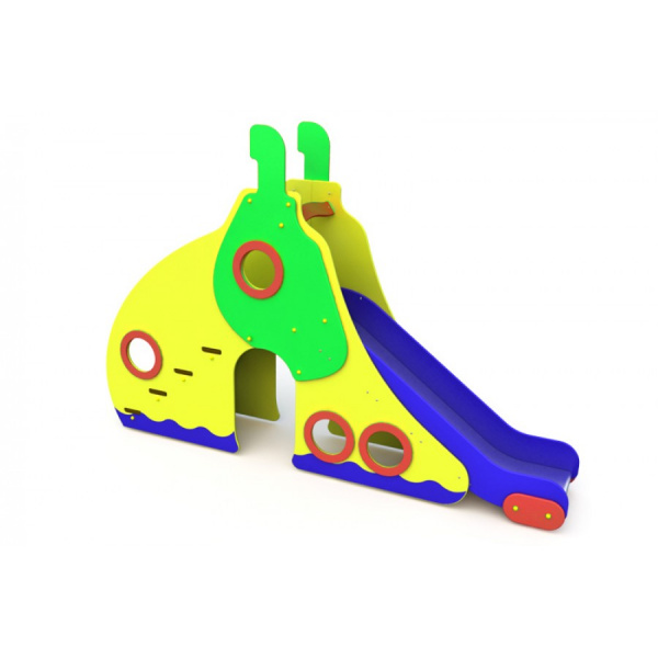 Детская горка "Подводная лодка", Возрастная группа: 2-6 лет, Материал: Влагостойкая фанера, Габаритн