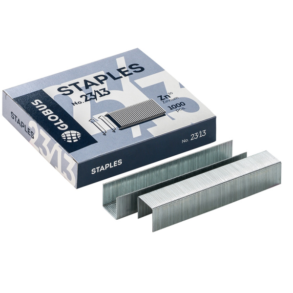 Скобы для степлера №23/13 Globus, оцинкованные, 1000шт. С23/13-1000