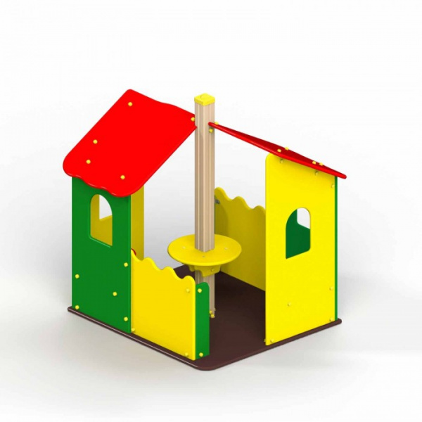 Домик-беседка двойная, от 2 лет, деревянный брус, 1390х1650 мм, Н=1675 мм