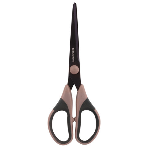 Ножницы BRAUBERG, 165 мм, тефлоновое антискользящее покрытие, 2-х сторонняя заточка, блистер, 236787